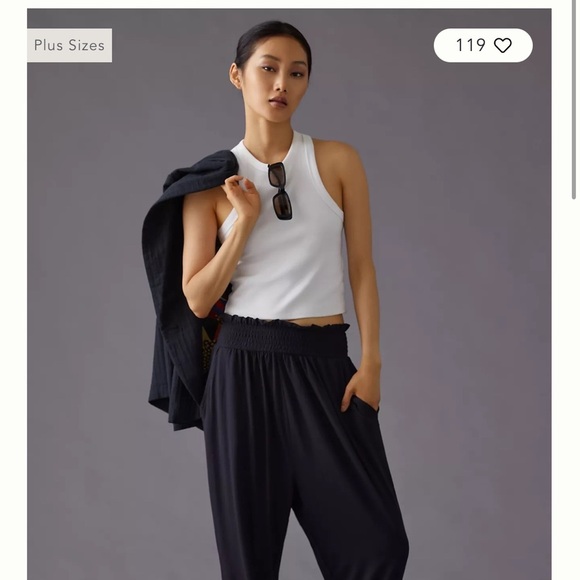 Anthropologie Pants - Anthropologie Black Joggers with Relaxed Fit and High Waist